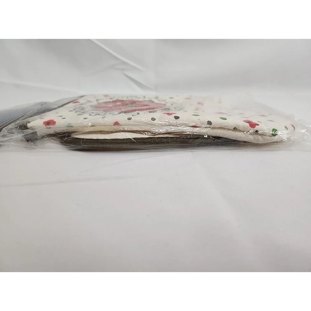 Vtg 70's Oven Mitt Pot Mitt & Pot Holder Cotton Made In Hong Kong Strawberry‎